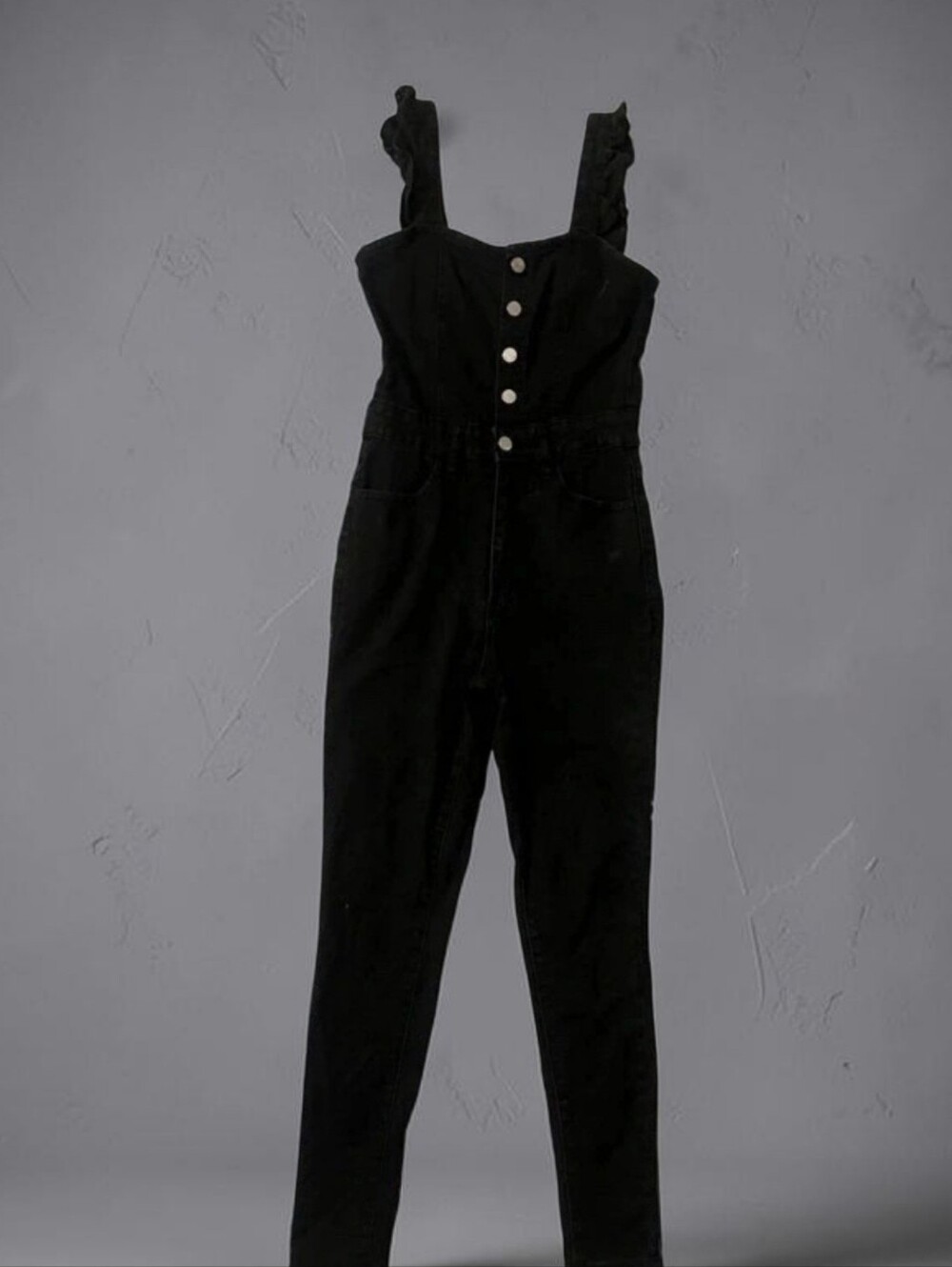 Button-Front One-Piece Jumpsuit - Picture 2 of 5